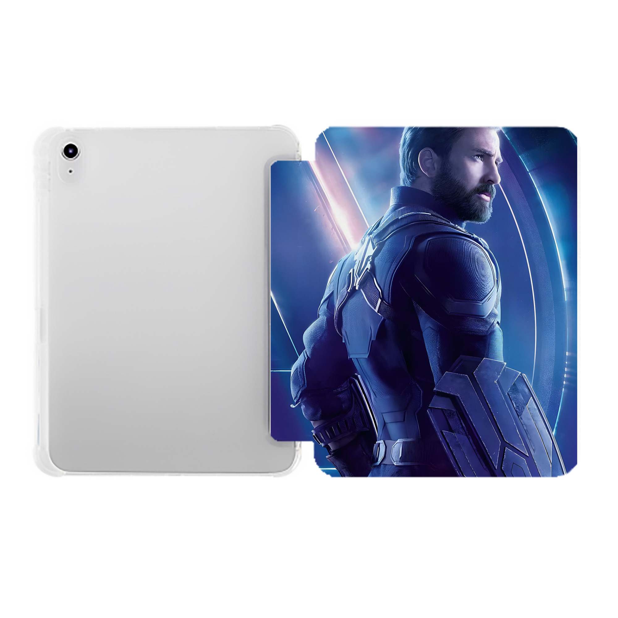 （画像用） アベンジャーズ The Avengers IPad ケース ペン収納付き 三つ折りスタンド PUレザー×シリコン 対応機種9.5/10.5/10.9インチ